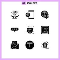 universeel icoon symbolen groep van 9 modern solide glyphs van halloween commentaar ontwikkeling babbelen internet bewerkbare vector ontwerp elementen
