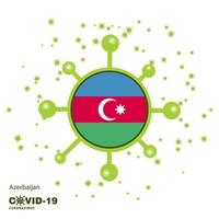 Azerbeidzjan coronavius vlag bewustzijn achtergrond blijven huis blijven gezond nemen zorg van uw eigen Gezondheid bidden voor land vector