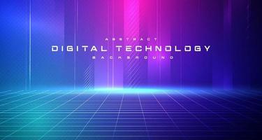 digitaal technologie metaverse neon blauw roze achtergrond, cyber informatie, abstract snelheid aansluiten communicatie, innovatie toekomst meta techniek, internet netwerk verbinding, ai groot gegevens, illustratie 3d vector