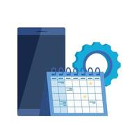 smartphoneapparaat met kalenderherinnering vector