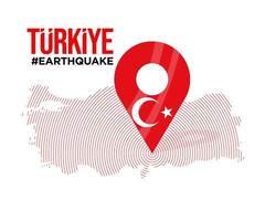 kalkoen oosten- aardbeving. Turks vlag Aan plaats. groot aardbeving Aan de kaart. klaar sjabloon ontwerp. vector