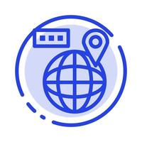 wereld kaart navigatie plaats blauw stippel lijn lijn icoon vector