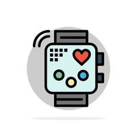 werkzaamheid apparaat geschiktheid hartslag toezicht houden abstract cirkel achtergrond vlak kleur icoon vector
