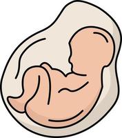 baby zwangerschap zwanger verloskunde foetus vlak kleur icoon vector