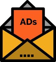 advertentie reclame e-mail brief mail vlak kleur icoon vector icoon banier sjabloon