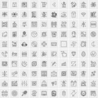 100 bedrijf pictogrammen voor web en afdrukken materiaal vector