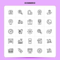 schets 25 ecommerce icoon reeks vector lijn stijl ontwerp zwart pictogrammen reeks lineair pictogram pak web en mobiel bedrijf ideeën ontwerp vector illustratie