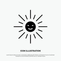 helderheid licht zon voorjaar solide glyph icoon vector