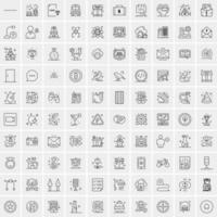 100 bedrijf pictogrammen voor web en afdrukken materiaal vector