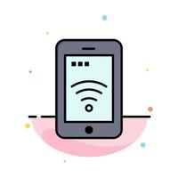 mobiel teken onderhoud Wifi abstract vlak kleur icoon sjabloon vector
