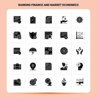 solide 25 bank financiën en markt economie icoon reeks vector glyph stijl ontwerp zwart pictogrammen reeks web en mobiel bedrijf ideeën ontwerp vector illustratie