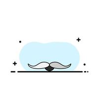 snor hipster movember mannetje mannen vlak kleur icoon vector