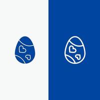 vogel decoratie Pasen ei hart lijn en glyph solide icoon blauw banier lijn en glyph solide icoon blauw banier vector