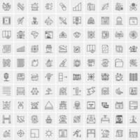 100 bedrijf pictogrammen voor web en afdrukken materiaal vector