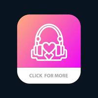 handtas harten liefde liefhebbend bruiloft mobiel app knop android en iOS lijn versie vector