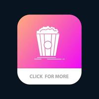 popcorn theater film tussendoortje mobiel app knop android en iOS glyph versie vector