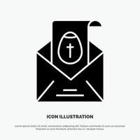 massage mail Pasen vakantie solide glyph icoon vector