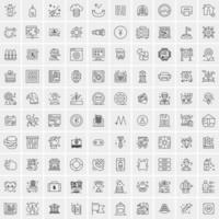 100 bedrijf pictogrammen voor web en afdrukken materiaal vector