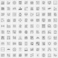 100 bedrijf pictogrammen voor web en afdrukken materiaal vector