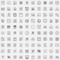 100 bedrijf pictogrammen voor web en afdrukken materiaal vector