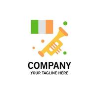 messing toeter instrument muziek- trompet bedrijf logo sjabloon vlak kleur vector