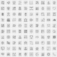 100 bedrijf pictogrammen voor web en afdrukken materiaal vector