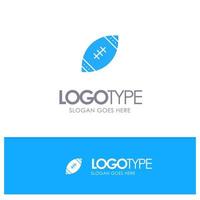 Amerikaans bal Amerikaans voetbal nfl rugby blauw solide logo met plaats voor slogan vector