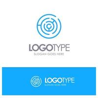 cirkel cirkel doolhof labyrint doolhof blauw schets logo plaats voor slogan vector