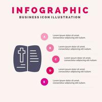 boek Open Pasen natuur solide icoon infographics 5 stappen presentatie achtergrond vector