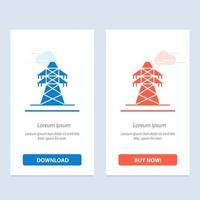 elektrisch energie transmissie transmissie toren blauw en rood downloaden en kopen nu web widget kaart sjabloon vector