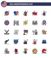 25 creatief Verenigde Staten van Amerika pictogrammen modern onafhankelijkheid tekens en 4e juli symbolen van wijn alcohol verkiezing Verenigde Staten van Amerika staten bewerkbare Verenigde Staten van Amerika dag vector ontwerp elementen