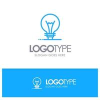 idee innovatie uitvinding licht lamp blauw schets logo met plaats voor slogan vector