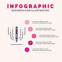 digitaal kunst digitaal kunst onderwijs infographics presentatie sjabloon 5 stappen presentatie vector