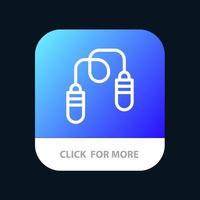 oefening geschiktheid springen touw jumping mobiel app knop android en iOS lijn versie vector