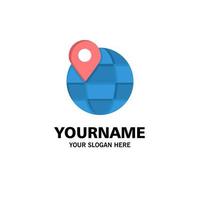 plaats kaart wereldbol internet bedrijf logo sjabloon vlak kleur vector