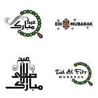 4 het beste eid mubarak zinnen gezegde citaat tekst of belettering decoratief fonts vector script en cursief handgeschreven typografie voor ontwerpen brochures banier flyers en t-shirts