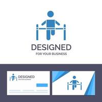 creatief bedrijf kaart en logo sjabloon oefening Sportschool gymnastiek- Gezondheid Mens vector illustratie