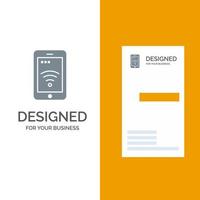 mobiel teken onderhoud Wifi grijs logo ontwerp en bedrijf kaart sjabloon vector