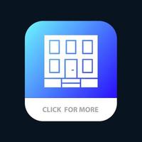 gebouw huis huis bouw mobiel app knop android en iOS glyph versie vector