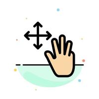 drie vinger gebaren houden abstract vlak kleur icoon sjabloon vector