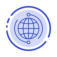 wereldbol bedrijf aansluiten verbinding globaal internet wereld blauw stippel lijn lijn icoon vector
