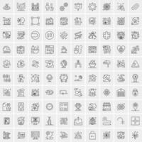 100 bedrijf pictogrammen voor web en afdrukken materiaal vector