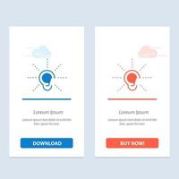 bewustzijn oor horen horen luister blauw en rood downloaden en kopen nu web widget kaart sjabloon vector