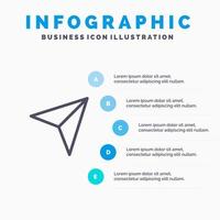 pijl wijzer omhoog De volgende lijn icoon met 5 stappen presentatie infographics achtergrond vector