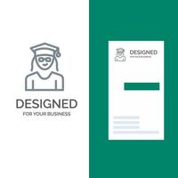 pet onderwijs diploma uitreiking vrouw grijs logo ontwerp en bedrijf kaart sjabloon vector