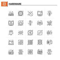 25 hardware icoon reeks vector achtergrond