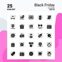 25 zwart vrijdag icoon reeks 100 bewerkbare eps 10 bestanden bedrijf logo concept ideeën solide glyph icoon ontwerp vector