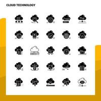 25 wolk technologie icoon reeks solide glyph icoon vector illustratie sjabloon voor web en mobiel ideeën voor bedrijf bedrijf