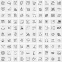 100 bedrijf pictogrammen voor web en afdrukken materiaal vector