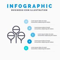ballon Pasen vakantie lijn icoon met 5 stappen presentatie infographics achtergrond vector